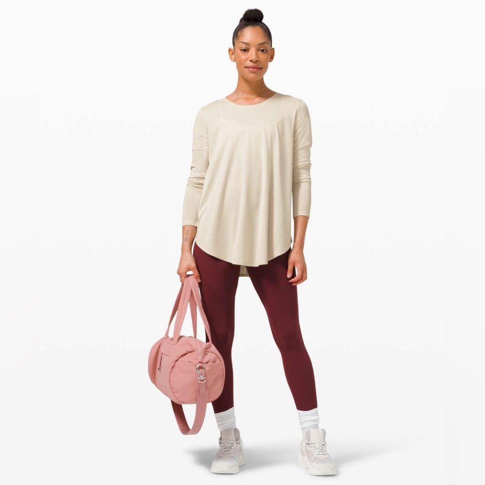 lululemon athletica Long Sleeve Scoop-Neck Top in Light Beige